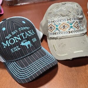 Montana Embroidered Cap  And One Other Cap